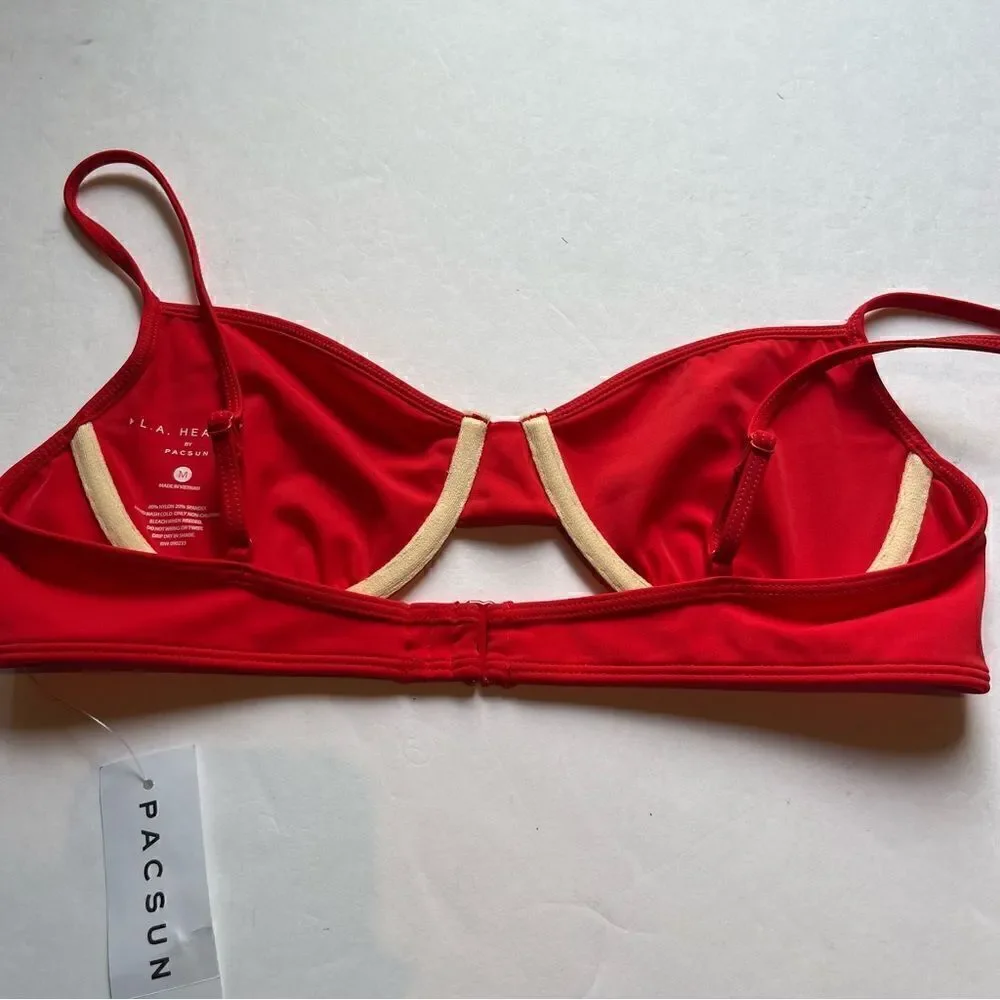 LA Hearts by Pacsun Red Bikini Top Size Medium Spaghetti Straps